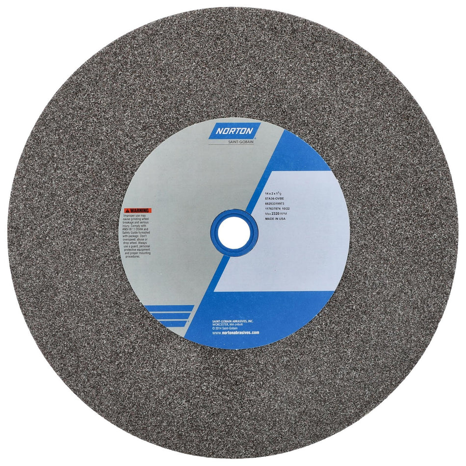Norton 14 x 2 x 1-1/2 in Bench Straight Wheel 01 57A 36 O VBE
