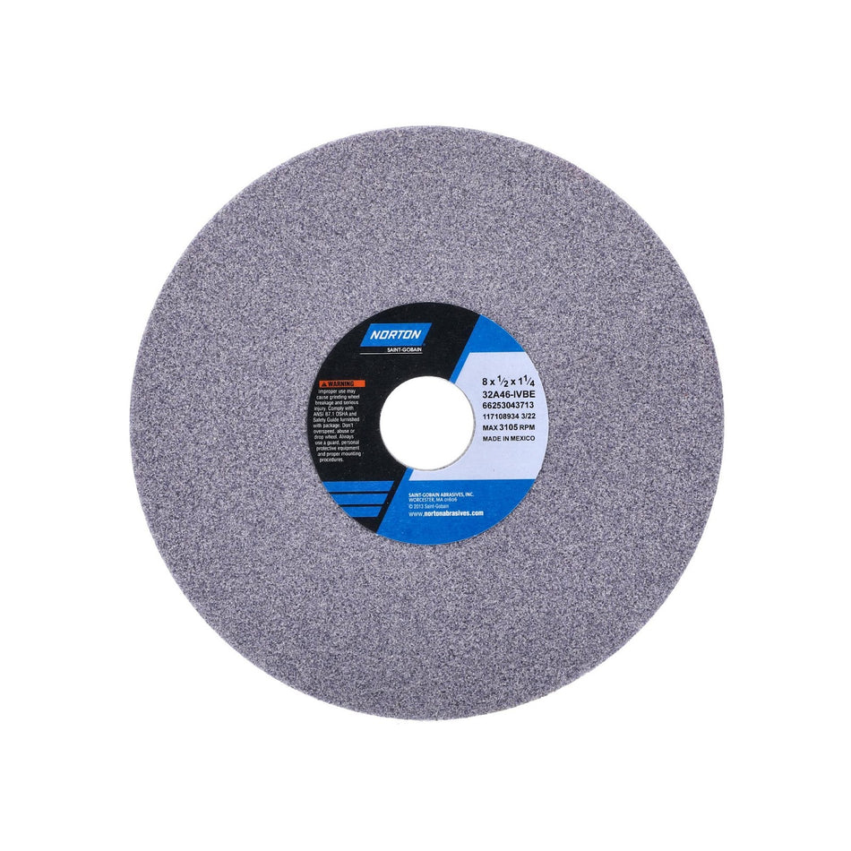 Norton 8 x 1/2 x 1-1/4 in Type 01 Toolroom Wheel 32A 46 I VBE