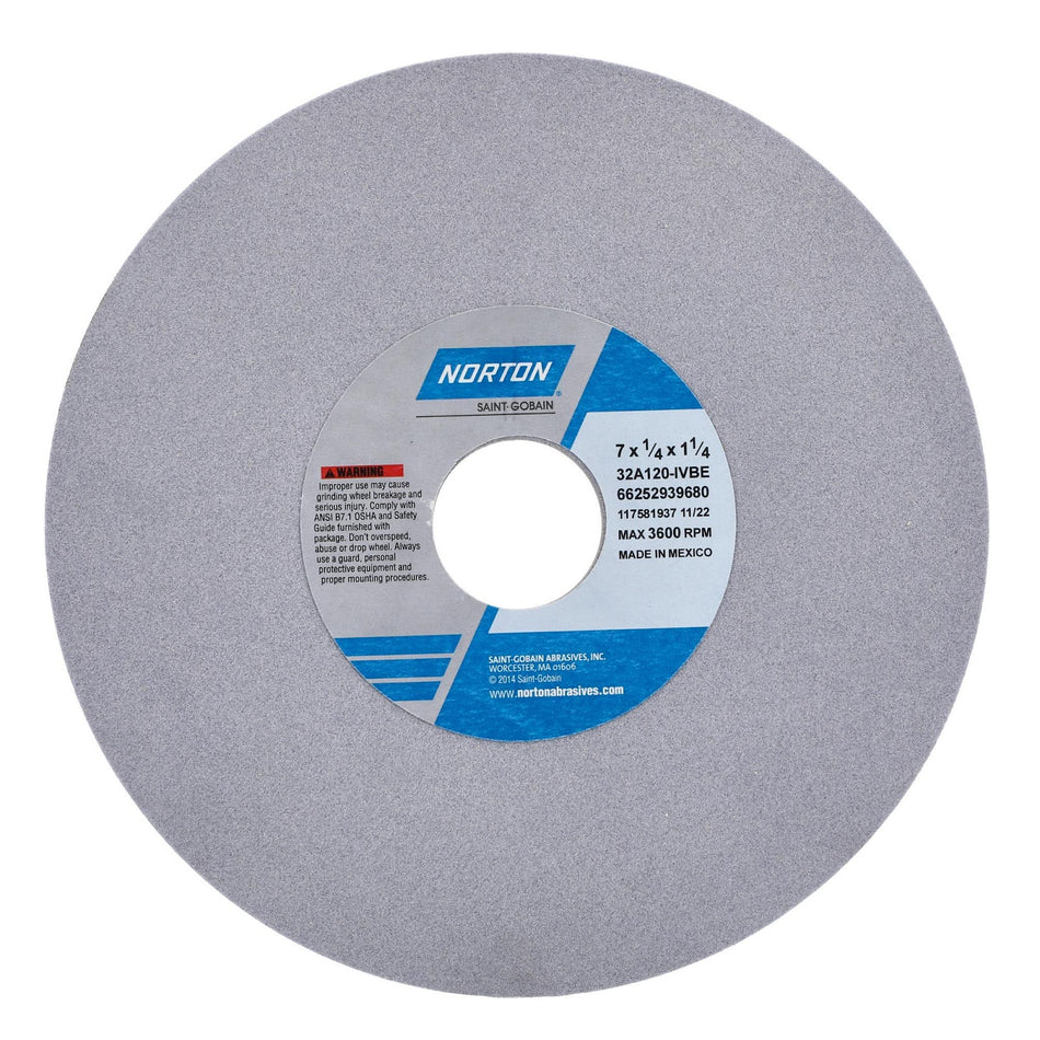 Norton 7 x 1/4 x 1-1/4 in Type 01 Toolroom Wheel 32A 120 I VBE