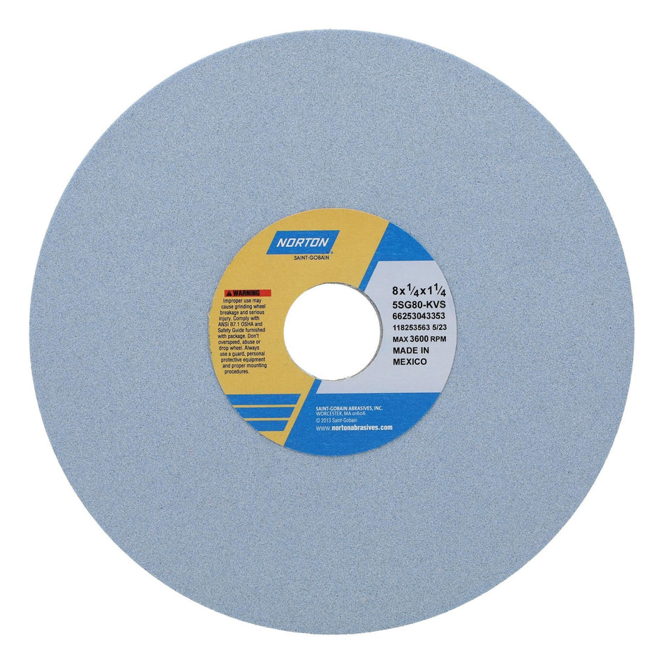 Norton 8 x 1/4 x 1-1/4 in SG Type 01 Toolroom Wheel 5SG 80 K VS