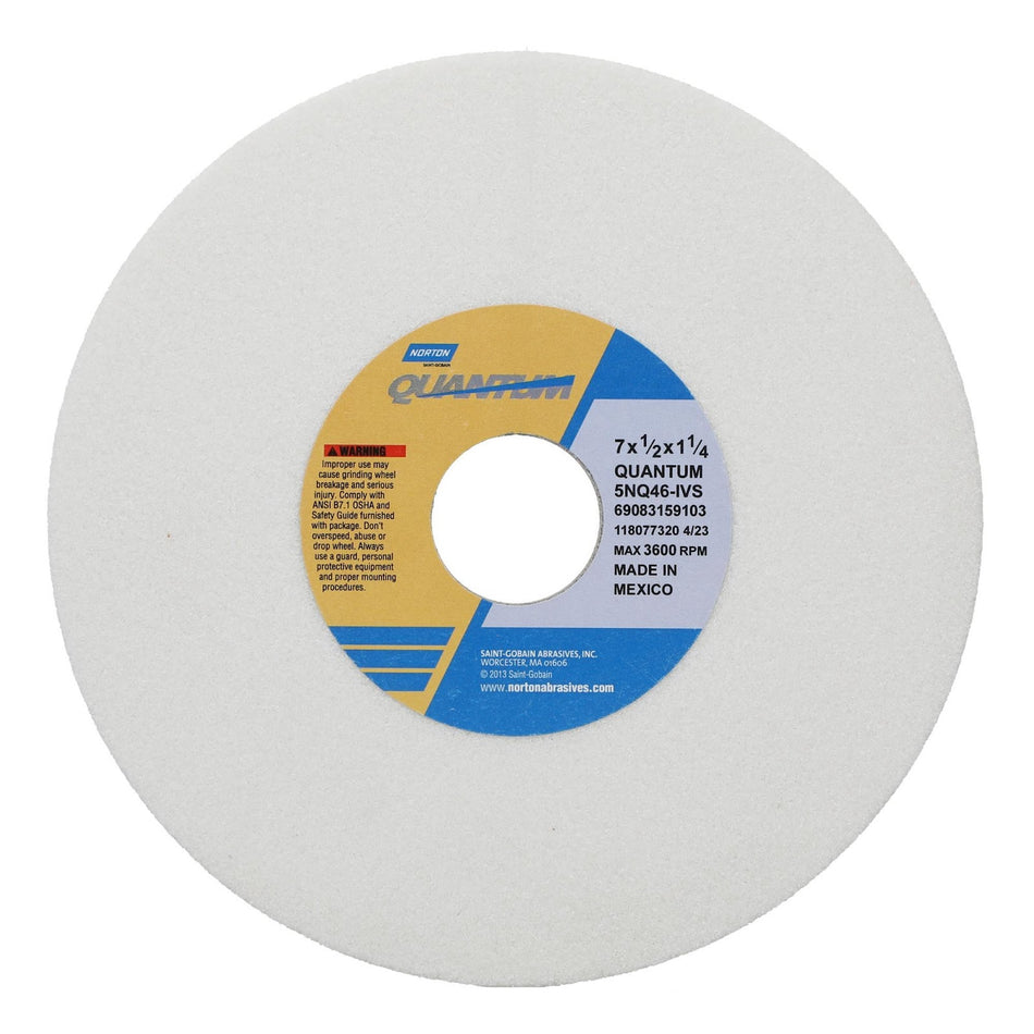 Norton 7 x 1/2 x 1-1/4 in Quantum Type 01 Toolroom Wheel 5NQ 46 I V35