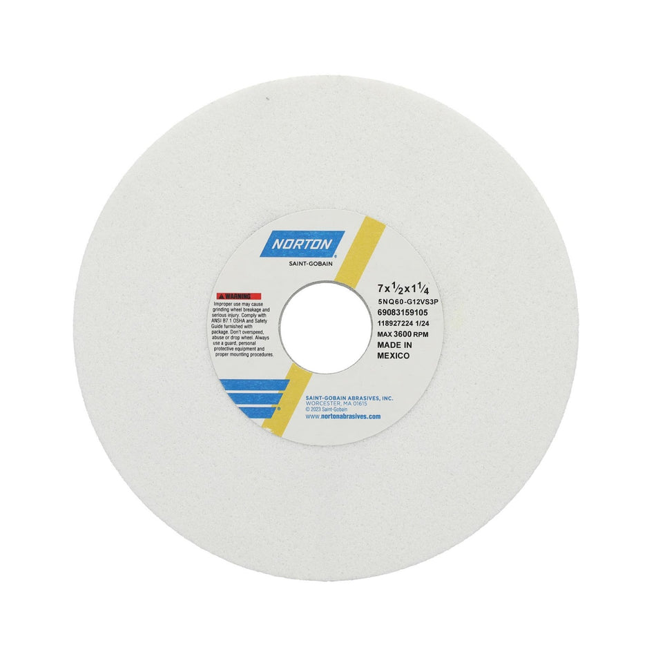 Norton 7 x 1/2 x 1-1/4 in Quantum Type 01 Toolroom Wheel 5NQ 60 G V35P