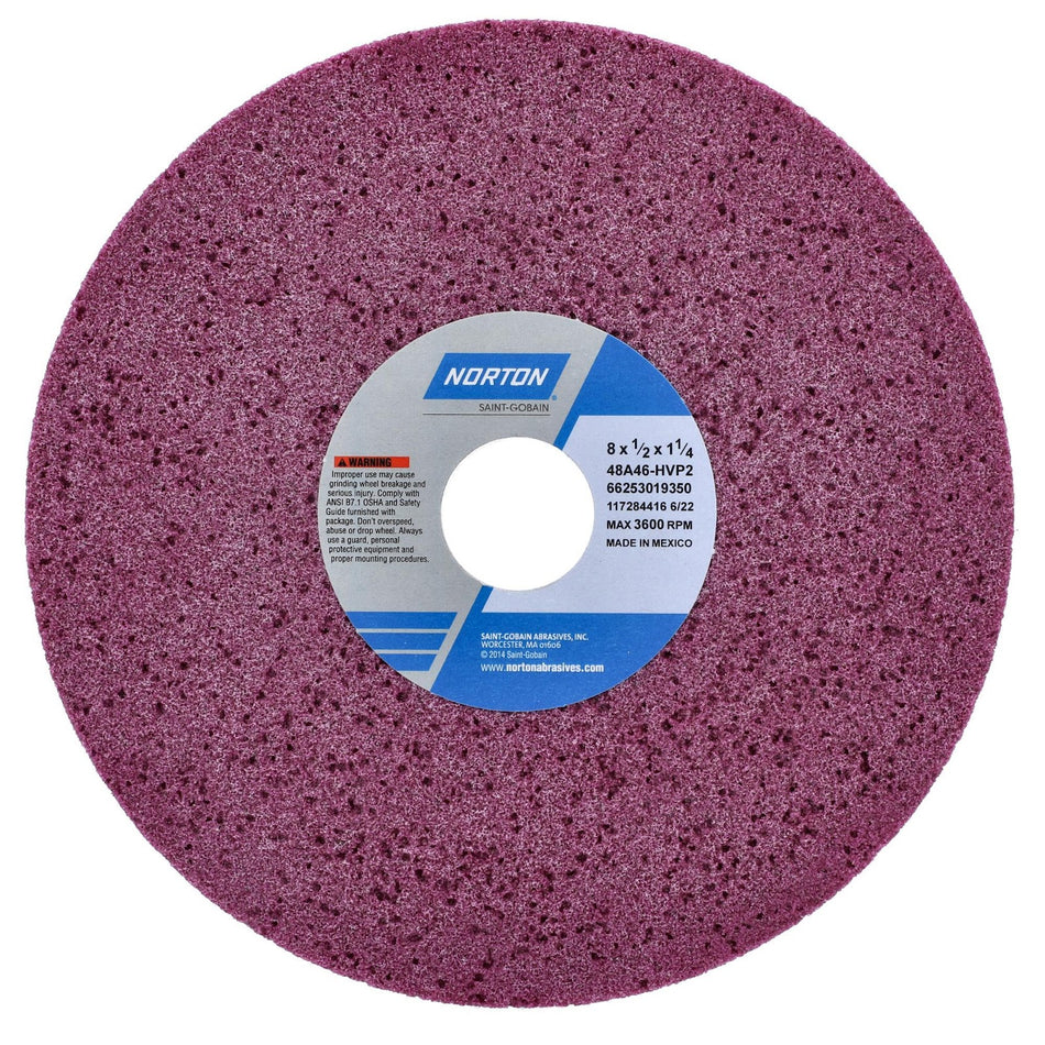Norton 8 x 1/2 x 1-1/4 in Type 01 Toolroom Wheel 48A 46 H VP2