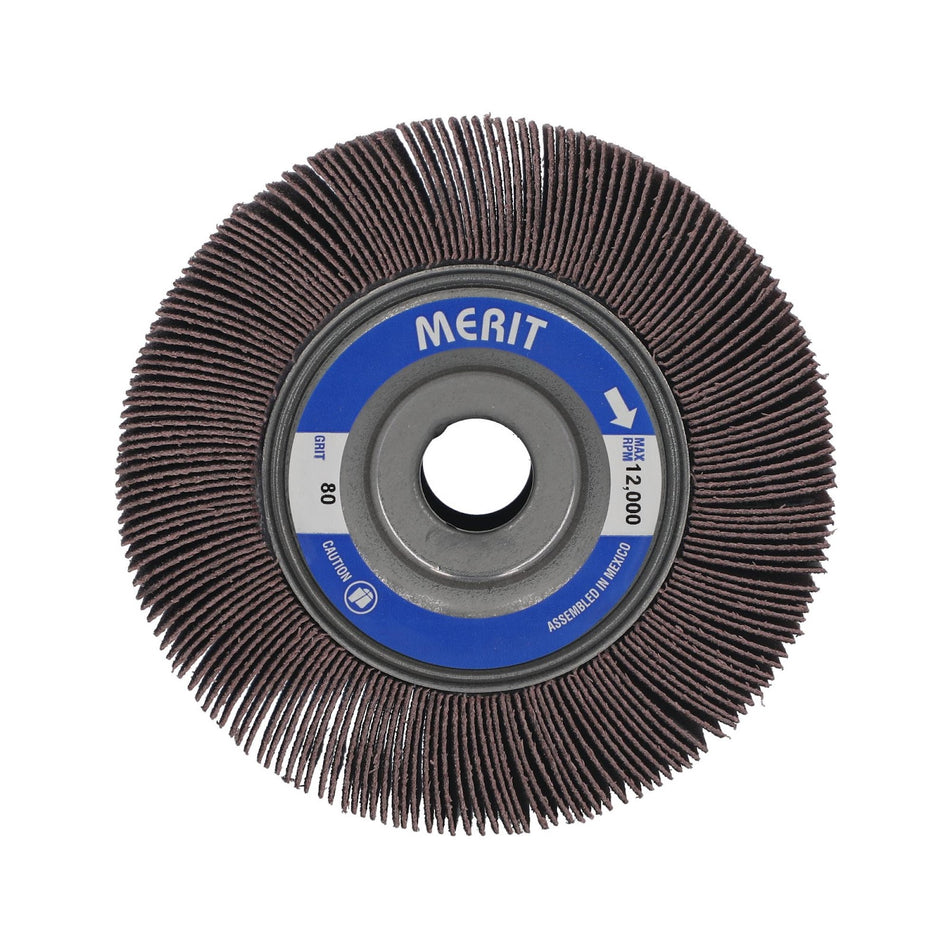Norton 4 x 2 x 5/8 in High Performance Arbor Hole Flap Wheel P80 Grit ARY03 Aluminum Oxide, 10-Pack