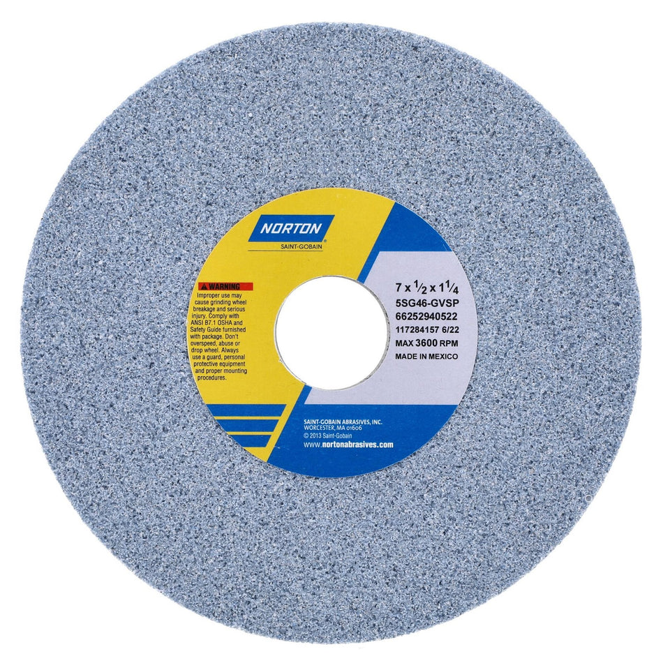 Norton 7 x 1/2 x 1-1/4 in SG Type 01 Toolroom Wheel 5SG 46 G VSP