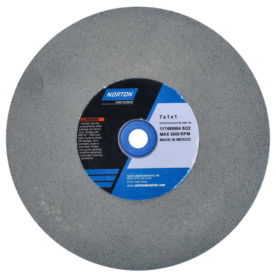 Norton 7 x 1 x 1 in Gemini Bench Straight Wheel 01 39C 120 J VMT