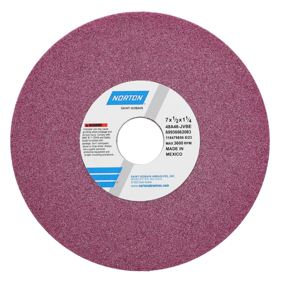 Norton 7 x 1/2 x 1-1/4 in Type 01 Toolroom Wheel 48A 46 J VBE