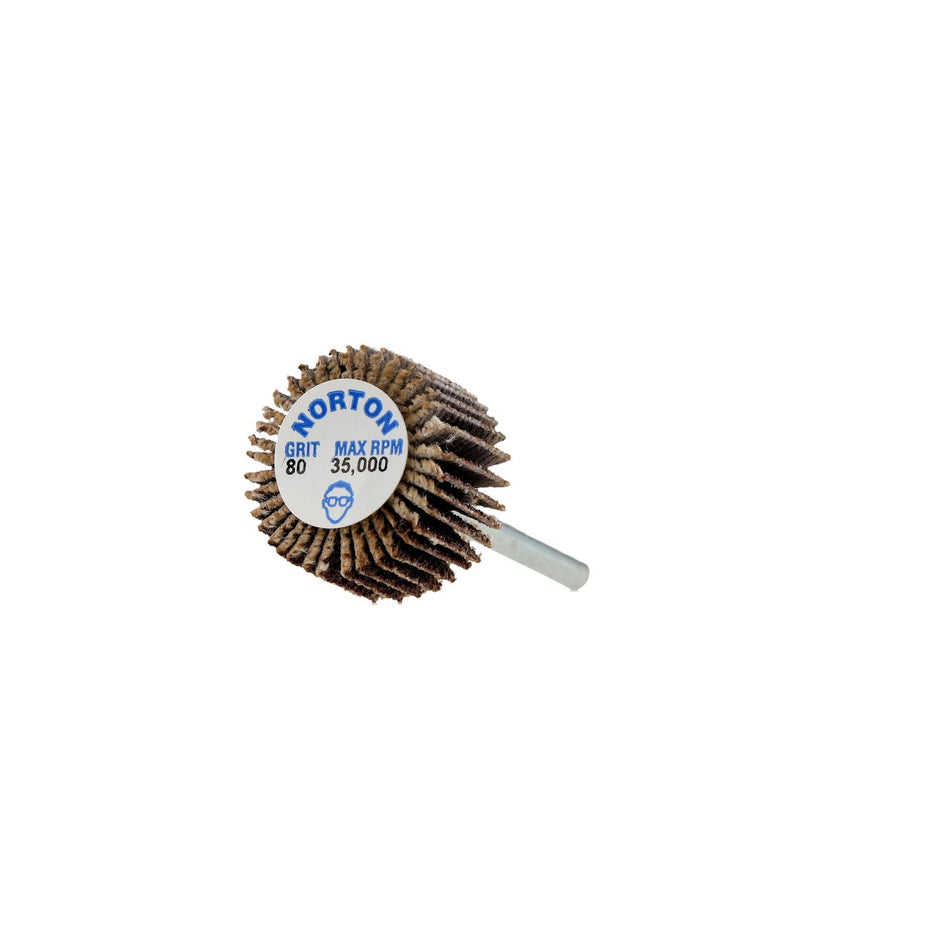 Norton 3/4 x 3/8 in Merit Spindle Flap Wheel P80 Grit R369 Aluminum Oxide, 10-Pack