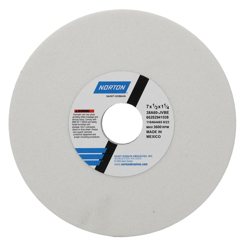 Norton 7 x 1/2 x 1-1/4 in Type 01 Toolroom Wheel 38A 60 J VBE