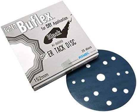Eagle Abrasives 6 inch DRY Buflex black 15 hole K3000 sanding discs automotive finishing
