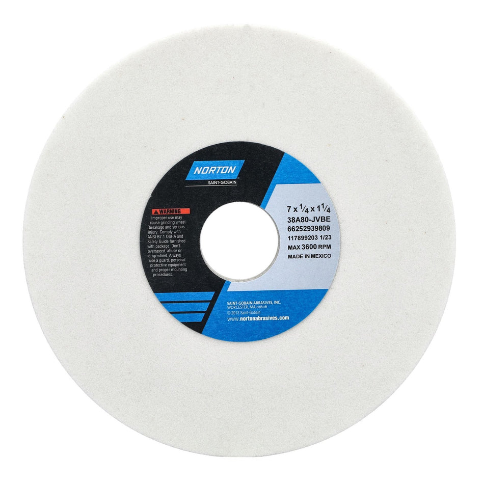 Norton 7 x 1/4 x 1-1/4 in Type 01 Toolroom Wheel 38A 80 J VBE