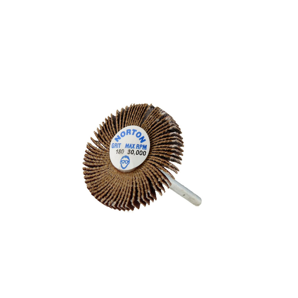 Norton 1-3/16 x 1/8 in Merit Spindle Flap Wheel P180 Grit R369 Aluminum Oxide, 10-Pack
