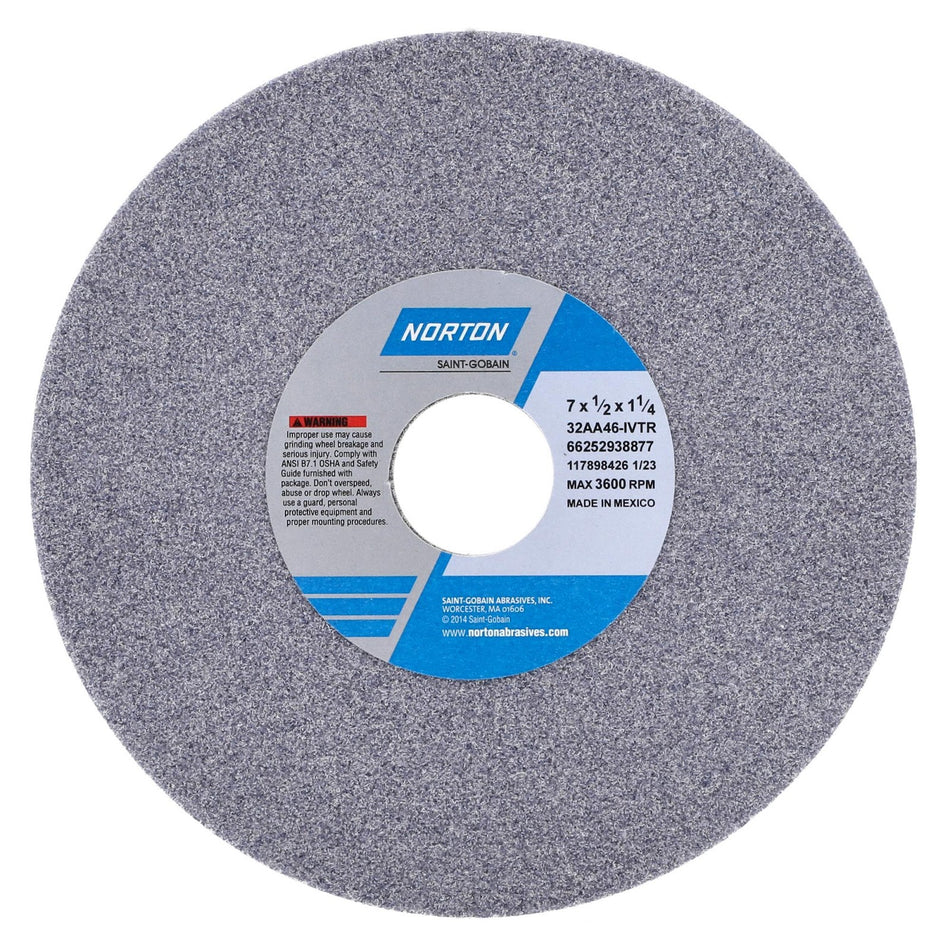 Norton 7 x 1/2 x 1-1/4 in Type 01 Toolroom Wheel 32AA 46 I VTR
