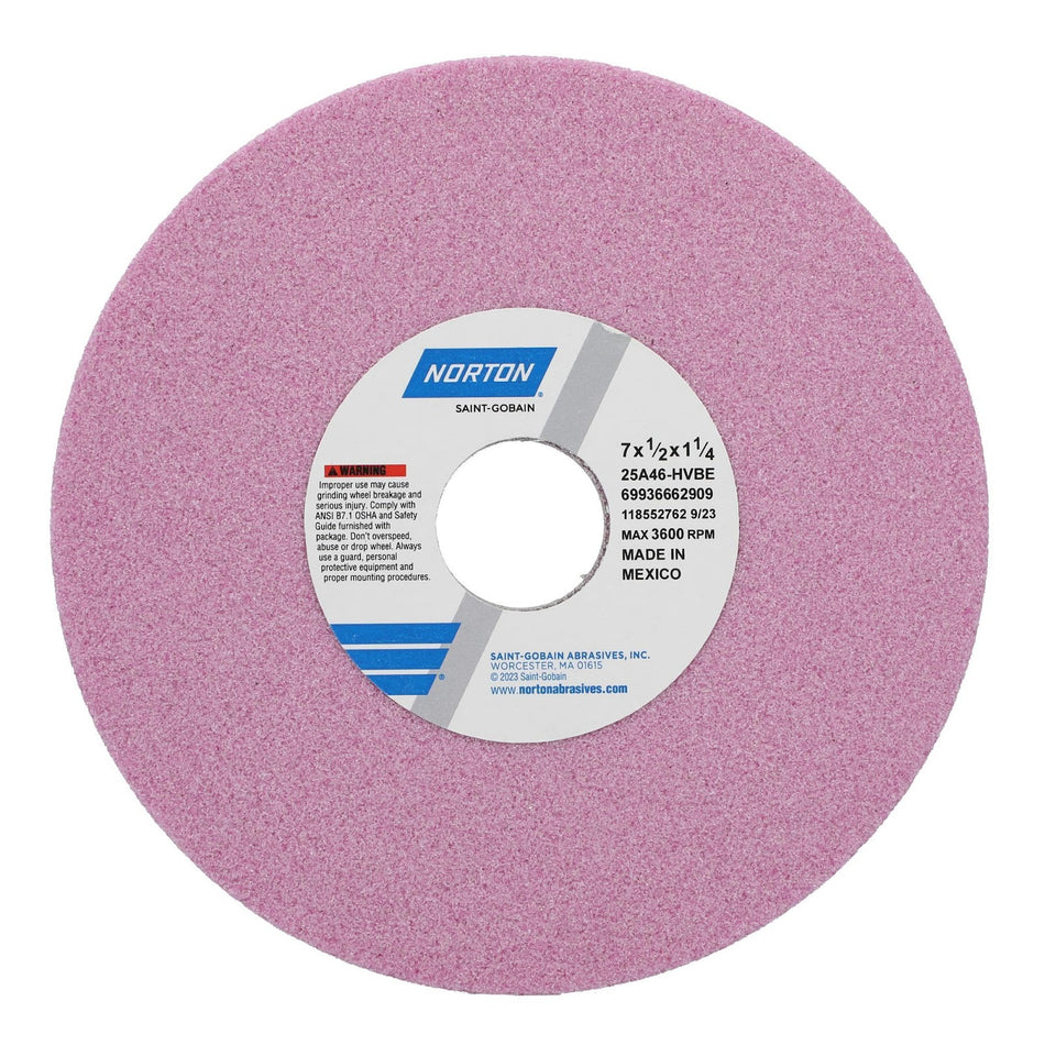 Norton 7 x 1/2 x 1-1/4 in Type 01 Toolroom Wheel 25A 46 H VBE