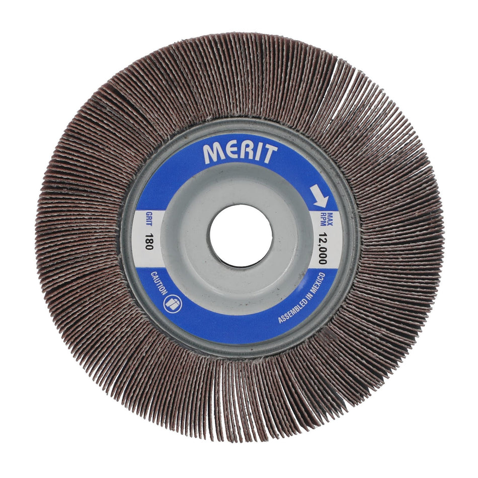 Norton 4 x 1 x 5/8 in High Performance Arbor Hole Flap Wheel P180 Grit KX31PLUS Aluminum Oxide, 10-Pack