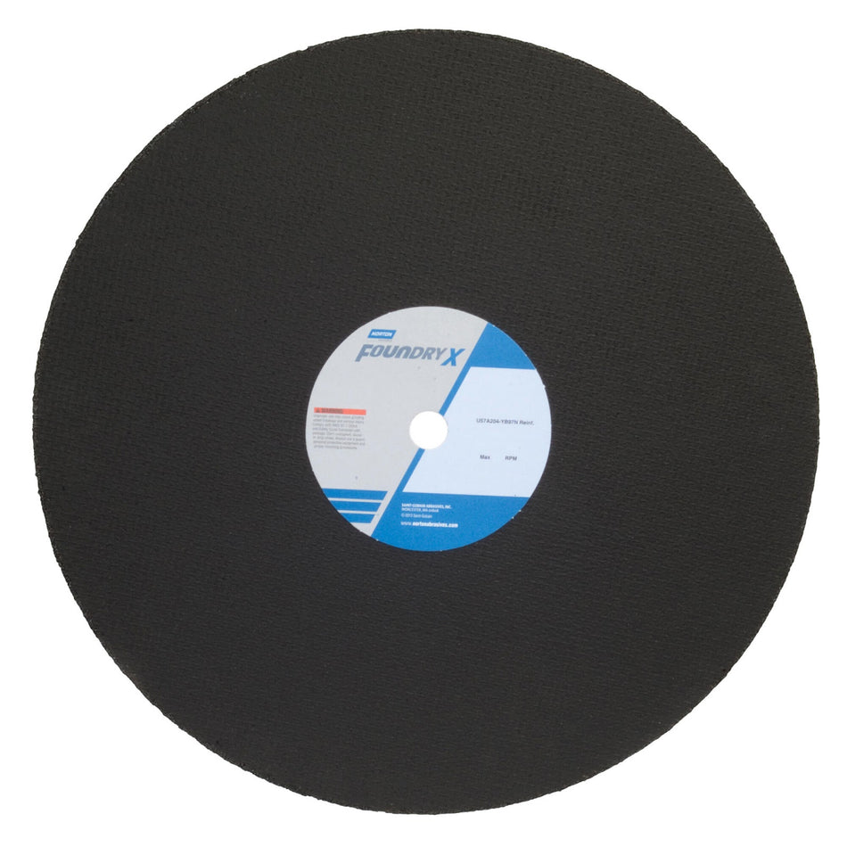 Norton 20 x 5/32 x 1 in Foundry X Type 01 Reinforced Cut-Off Wheel AO 20 Grit Y B97N, 10-Pack