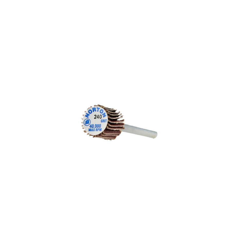 Norton 3/8 x 3/8 in Merit Spindle Flap Wheel P240 Grit R369 Aluminum Oxide, 10-Pack