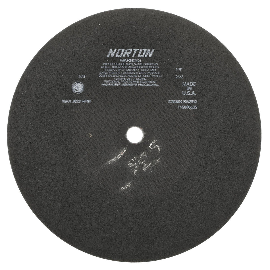 Norton 16 x 1/8 x 1 in Gemini Type 41 Non-Reinforced Cut-Off Wheel AO 36 Grit R B25W, 10-Pack