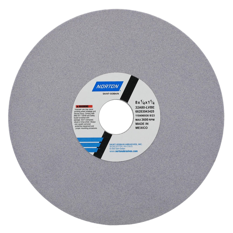 Norton 8 x 1/4 x 1-1/4 in Type 01 Toolroom Wheel 32A 80 L VBE