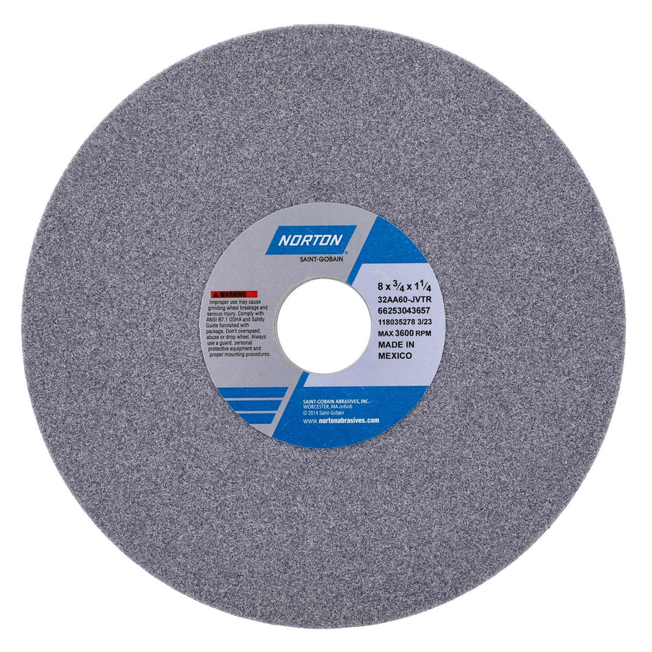 Norton 8 x 3/4 x 1-1/4 in Type 01 Toolroom Wheel 32AA 60 J VTR