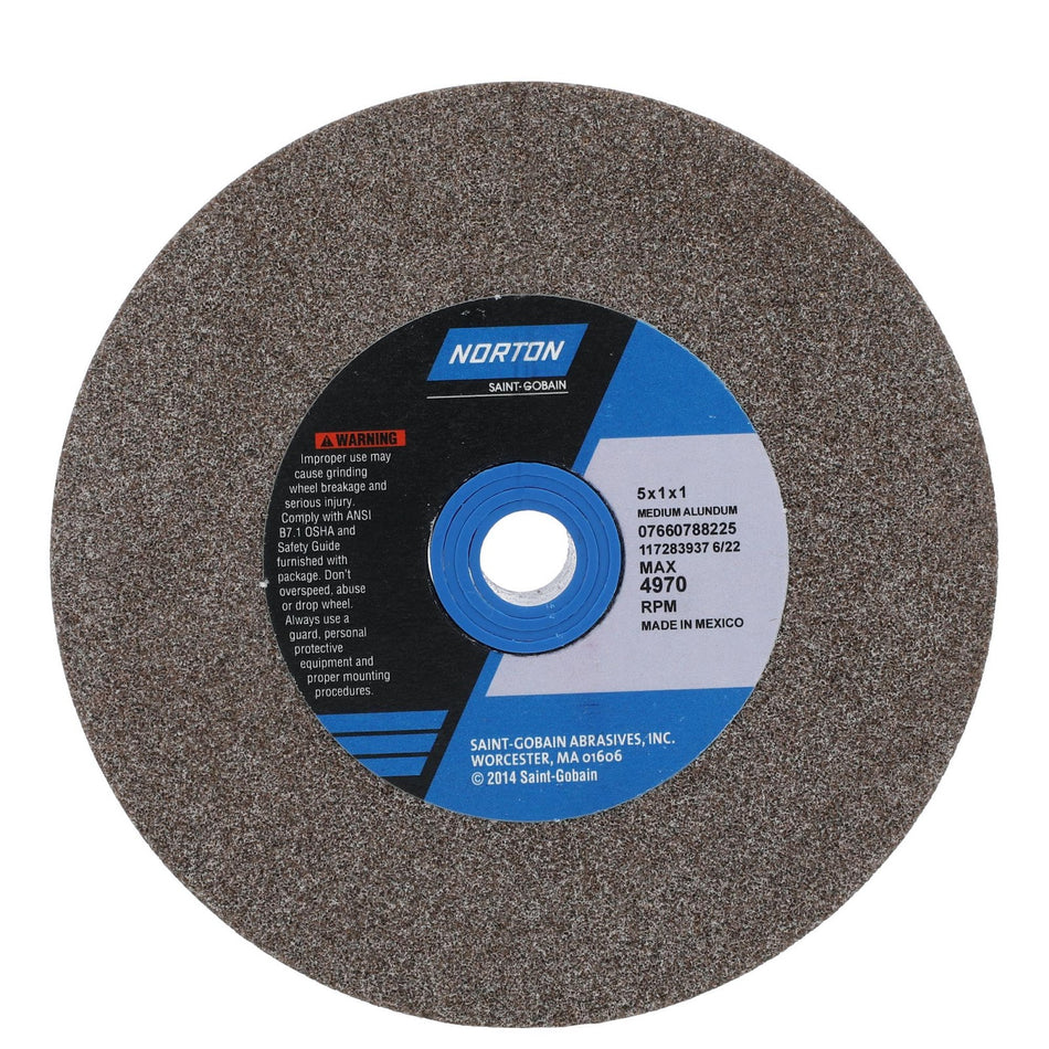 Norton 5 x 1 x 1 in Gemini Bench Straight Wheel 01 57A 60 N VBE