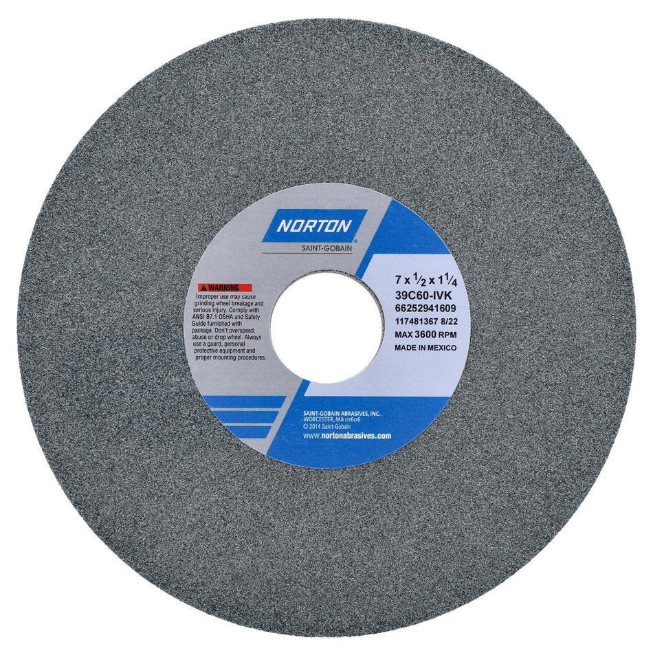 Norton 7 x 1/2 x 1-1/4 in Type 01 Toolroom Wheel 39C 60 J VMT