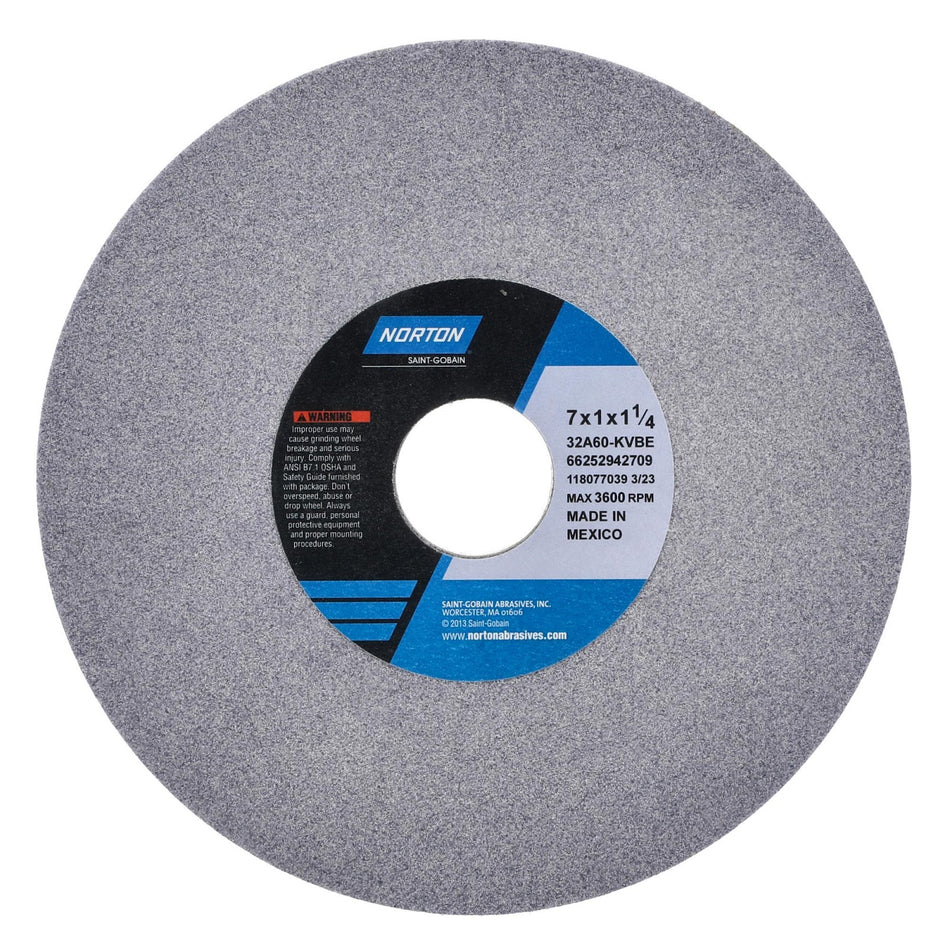 Norton 7 x 1 x 1-1/4 in Type 01 Toolroom Wheel 32A 60 K VBE