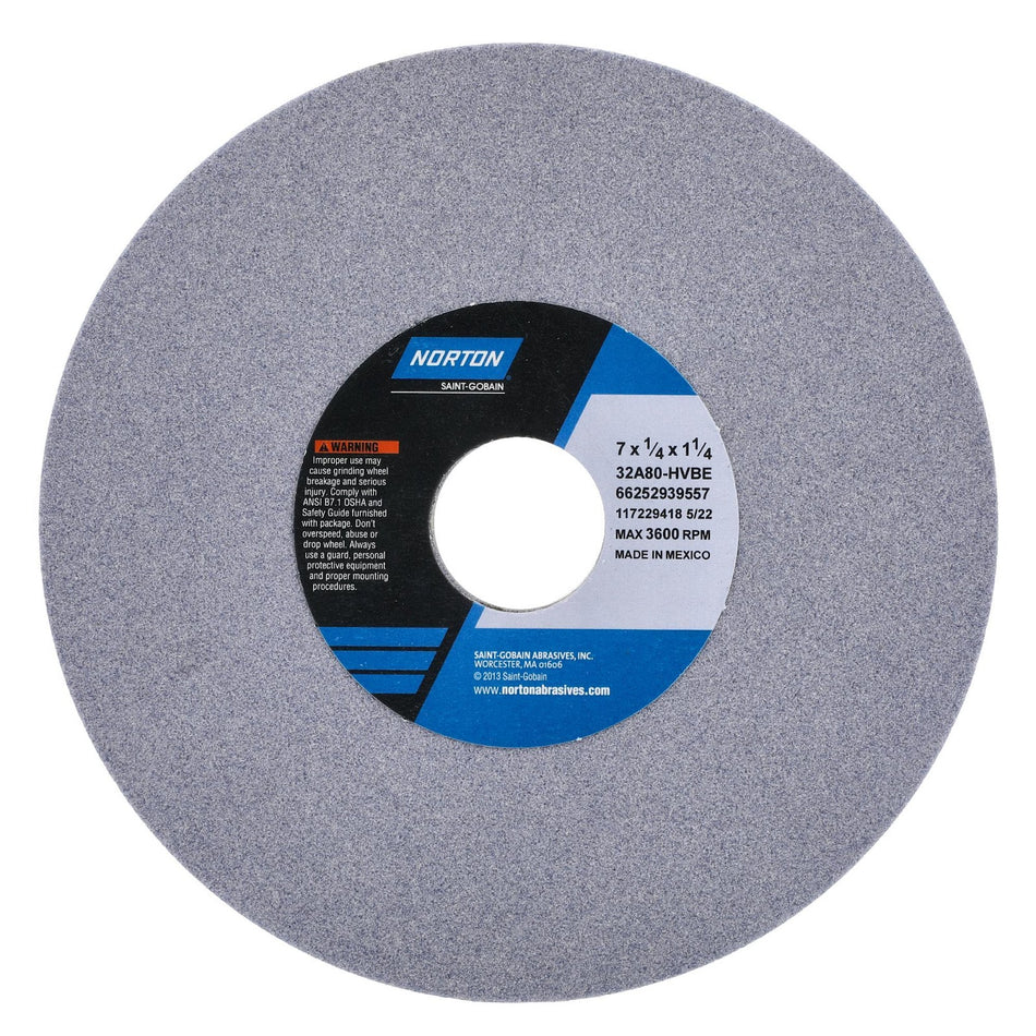Norton 7 x 1/4 x 1-1/4 in Type 01 Toolroom Wheel 32A 80 H VBE