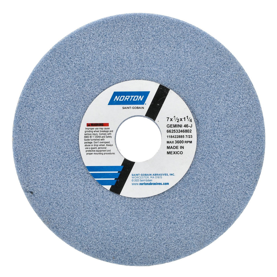 Norton 7 x 1/2 x 1-1/4 in Gemini Type 01 Toolroom Wheel 38AB 46 J VS, 10-Pack