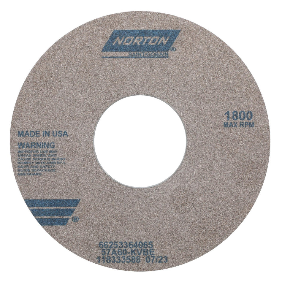 Norton 14 x 1 x 5 in Type 01 Toolroom Wheel 57A 60 K VBE