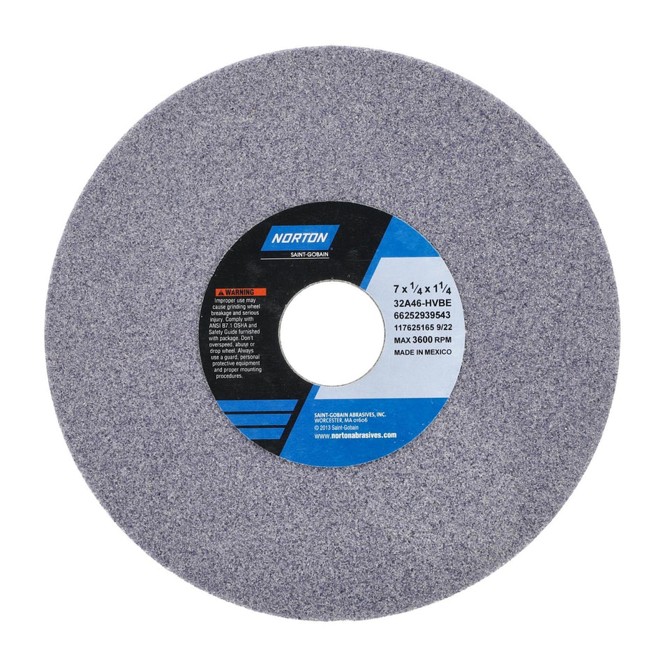Norton 7 x 1/4 x 1-1/4 in Type 01 Toolroom Wheel 32A 46 H VBE