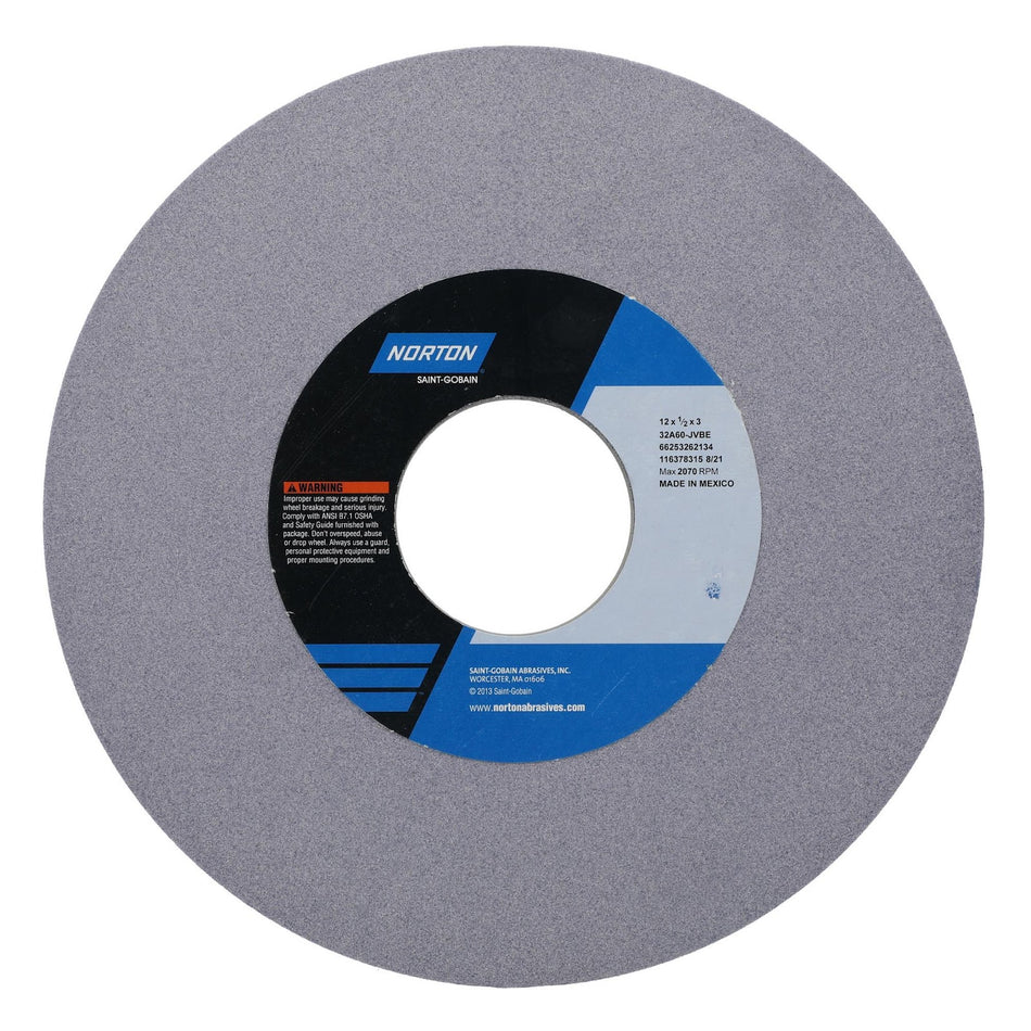 Norton 12 x 1/2 x 3 in Type 01 Toolroom Wheel 32A 60 J VBE, 2-Pack