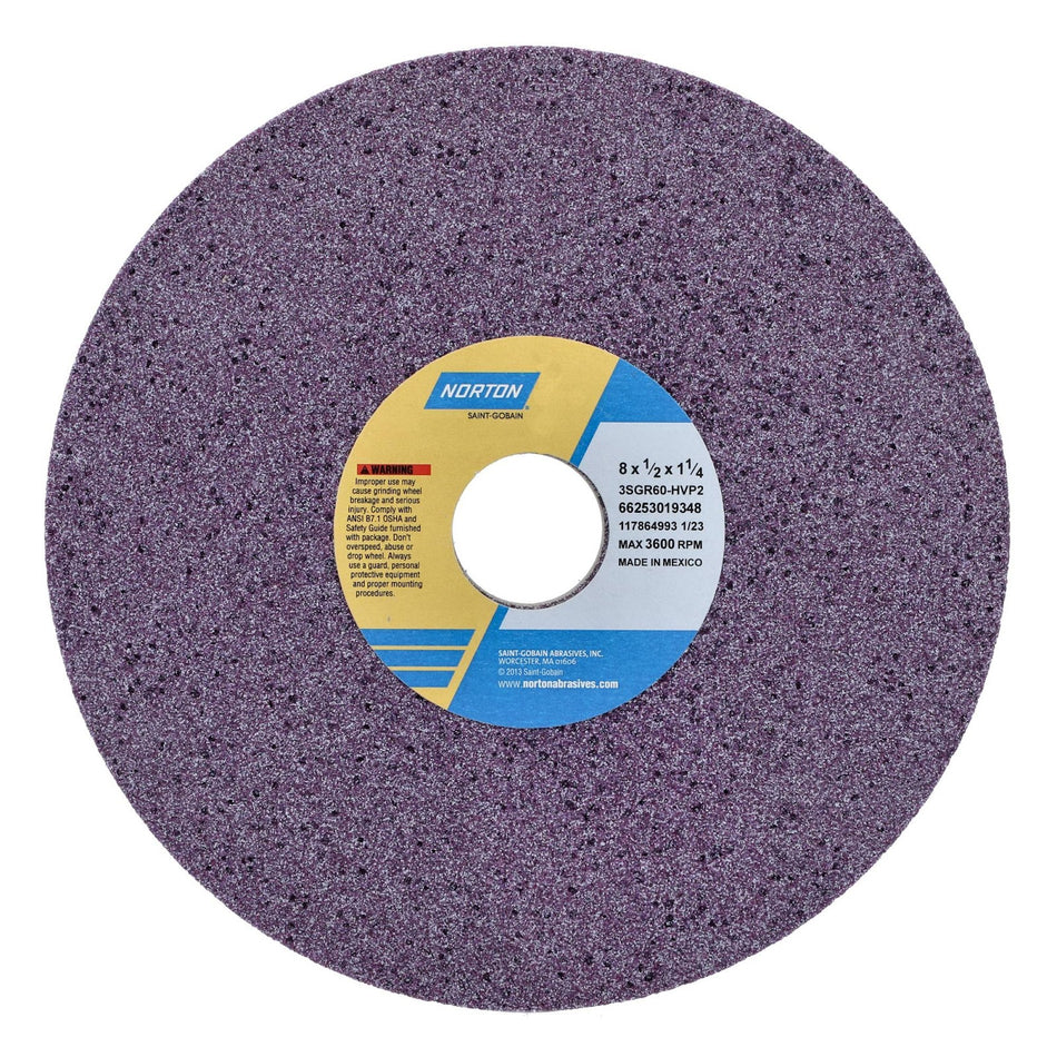Norton 8 x 1/2 x 1-1/4 in SG Type 01 Toolroom Wheel 3SGR 60 H VP2