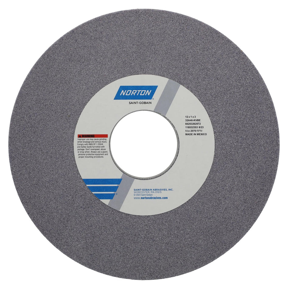 Norton 12 x 1 x 3 in Type 01 Toolroom Wheel 32A 46 K VBE