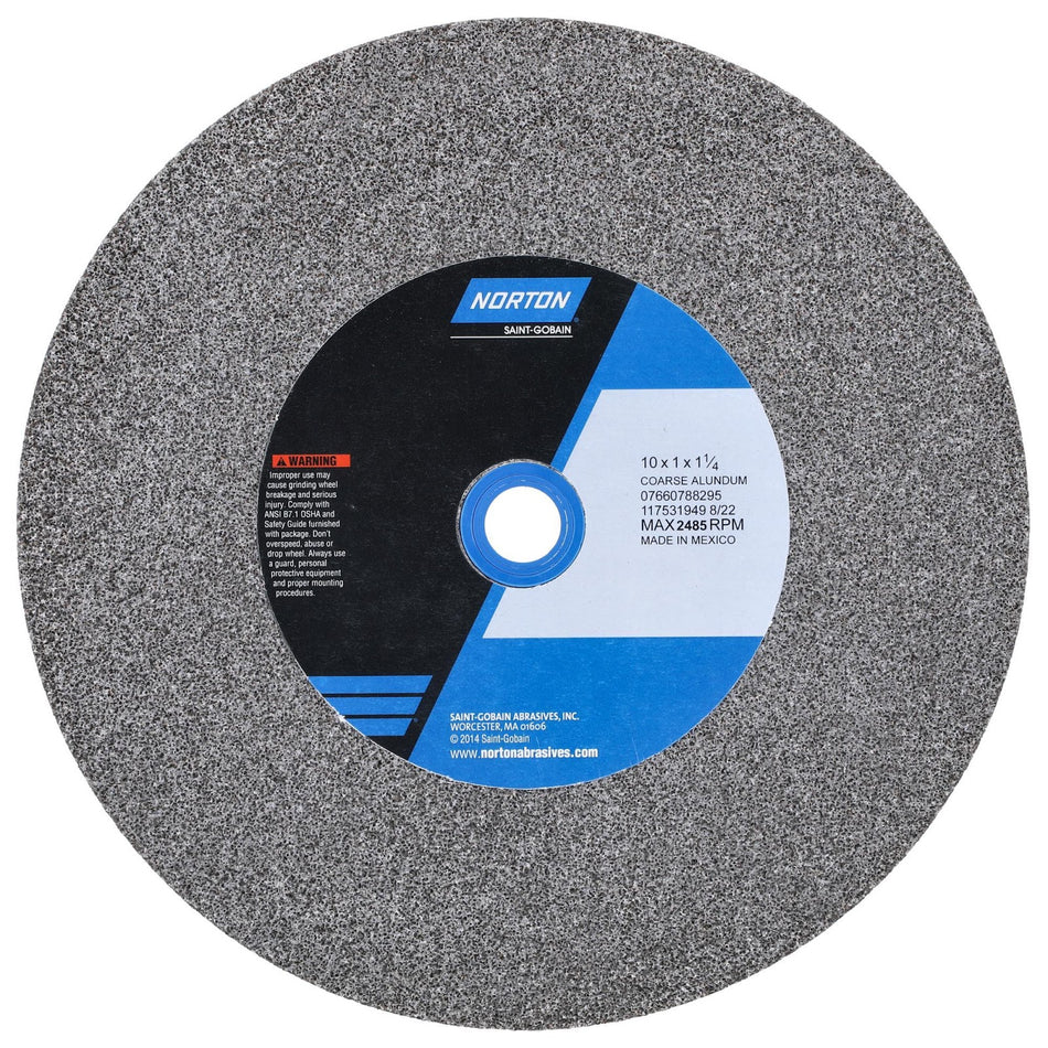 Norton 10 x 1 x 1-1/4 in Gemini Bench Straight Wheel 01 57A 36 P VBE