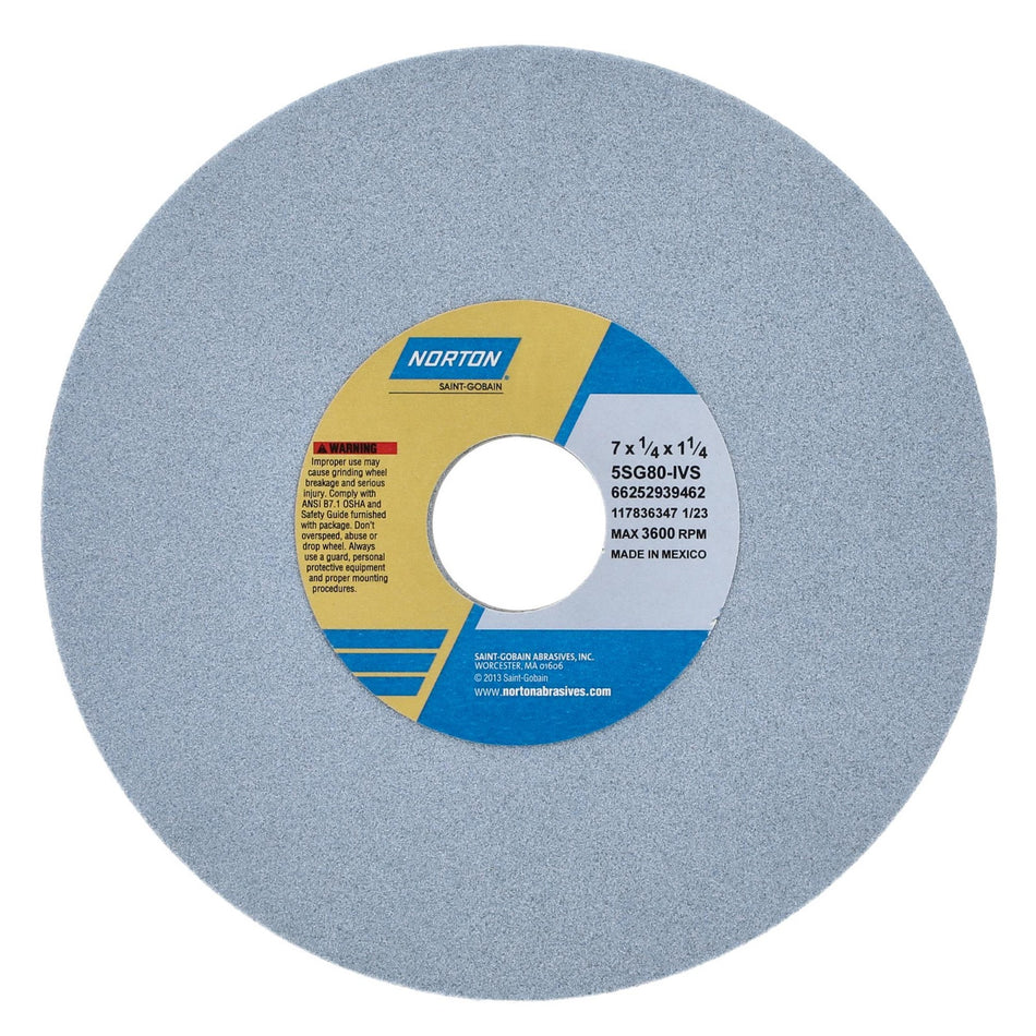 Norton 7 x 1/4 x 1-1/4 in SG Type 01 Toolroom Wheel 5SG 80 I VS