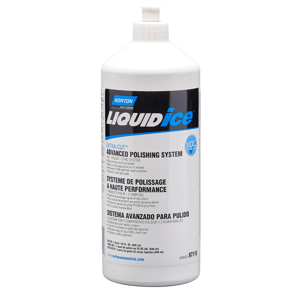 Norton 1 Qt. Plastic Bottle Norton Liquid Ice Extra-Cut Defect Removal Compound, 4-Pack