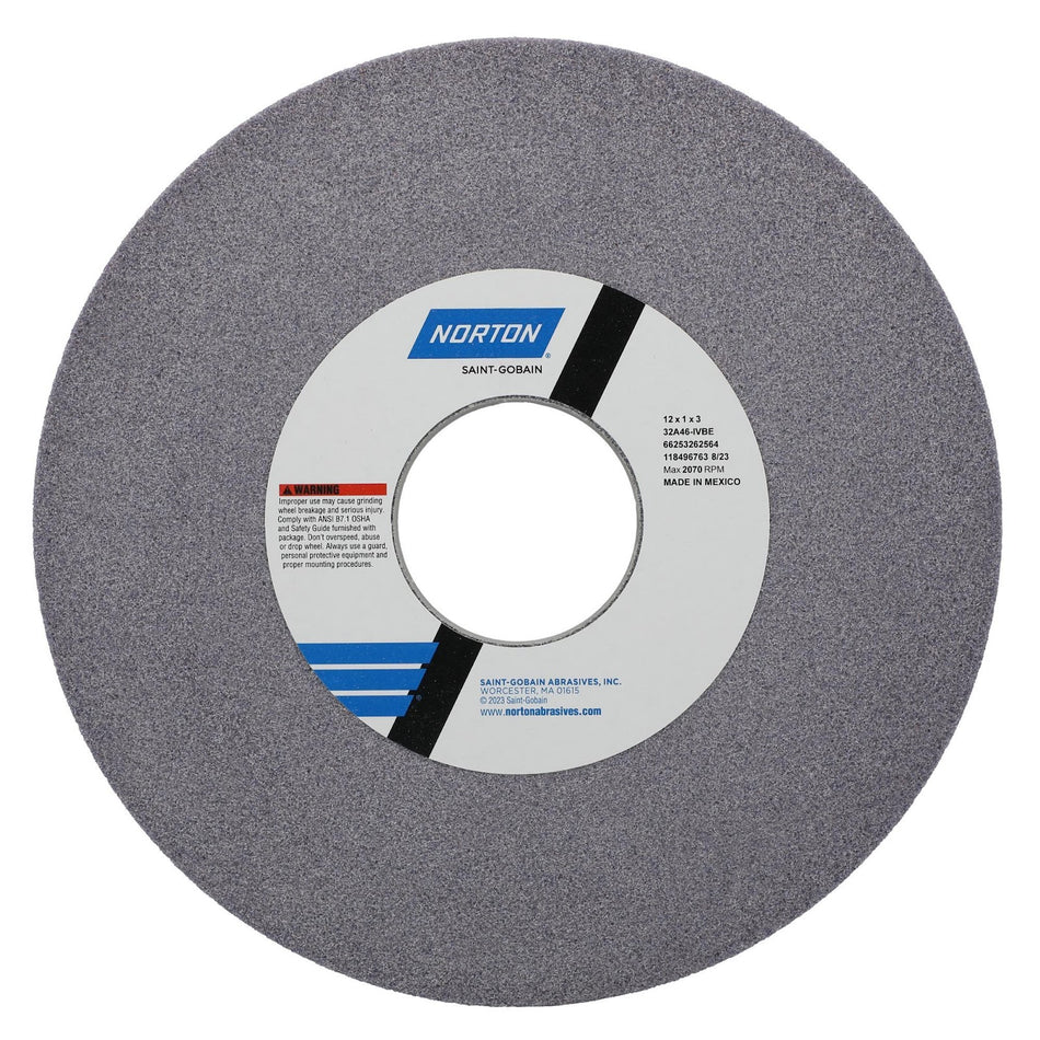 Norton 12 x 1 x 3 in Type 01 Toolroom Wheel 32A 46 I VBE
