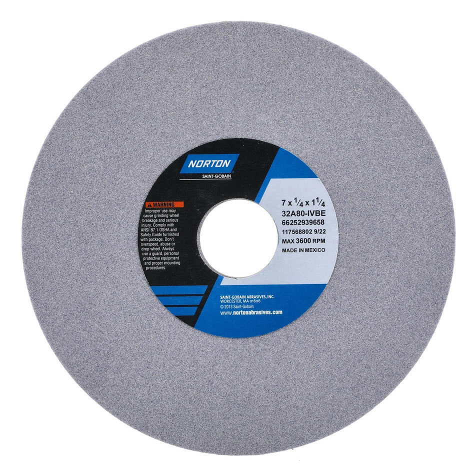 Norton 7 x 1/4 x 1-1/4 in Type 01 Toolroom Wheel 32A 80 I VBE