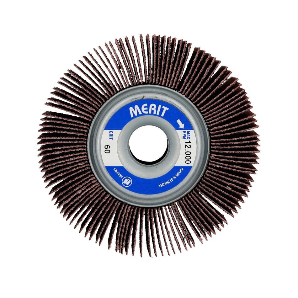 Norton 3-1/2 x 1-1/2 x 5/8 in High Performance Arbor Hole Flap Wheel P60 Grit ARY03 Aluminum Oxide, 10-Pack