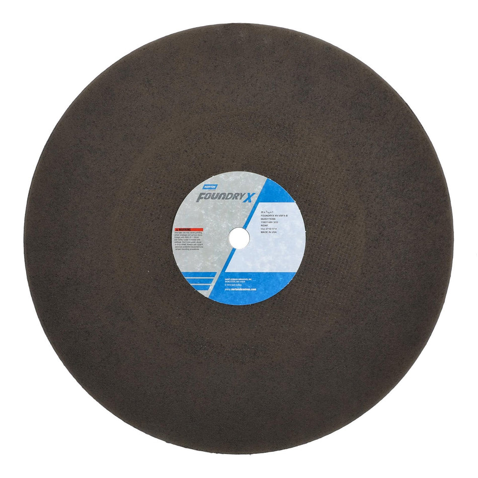 Norton 20 x 3/16 x 1 in Foundry X Type 01 Reinforced Cut-Off Wheel ZA 20 Grit V B75B, 10-Pack