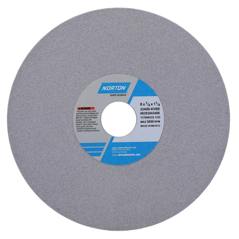 Norton 8 x 1/4 x 1-1/4 in Type 01 Toolroom Wheel 32A 80 K VBE