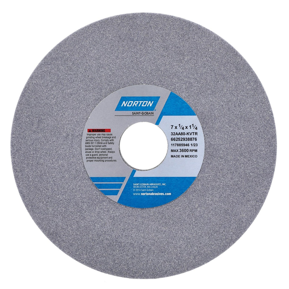 Norton 7 x 1/4 x 1-1/4 in Type 01 Toolroom Wheel 32AA 80 K VTR