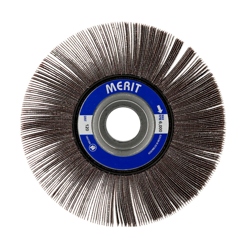 Norton 6 x 1 x 1 in High Performance Arbor Hole Flap Wheel P120 Grit ARY03 Aluminum Oxide, 5-Pack