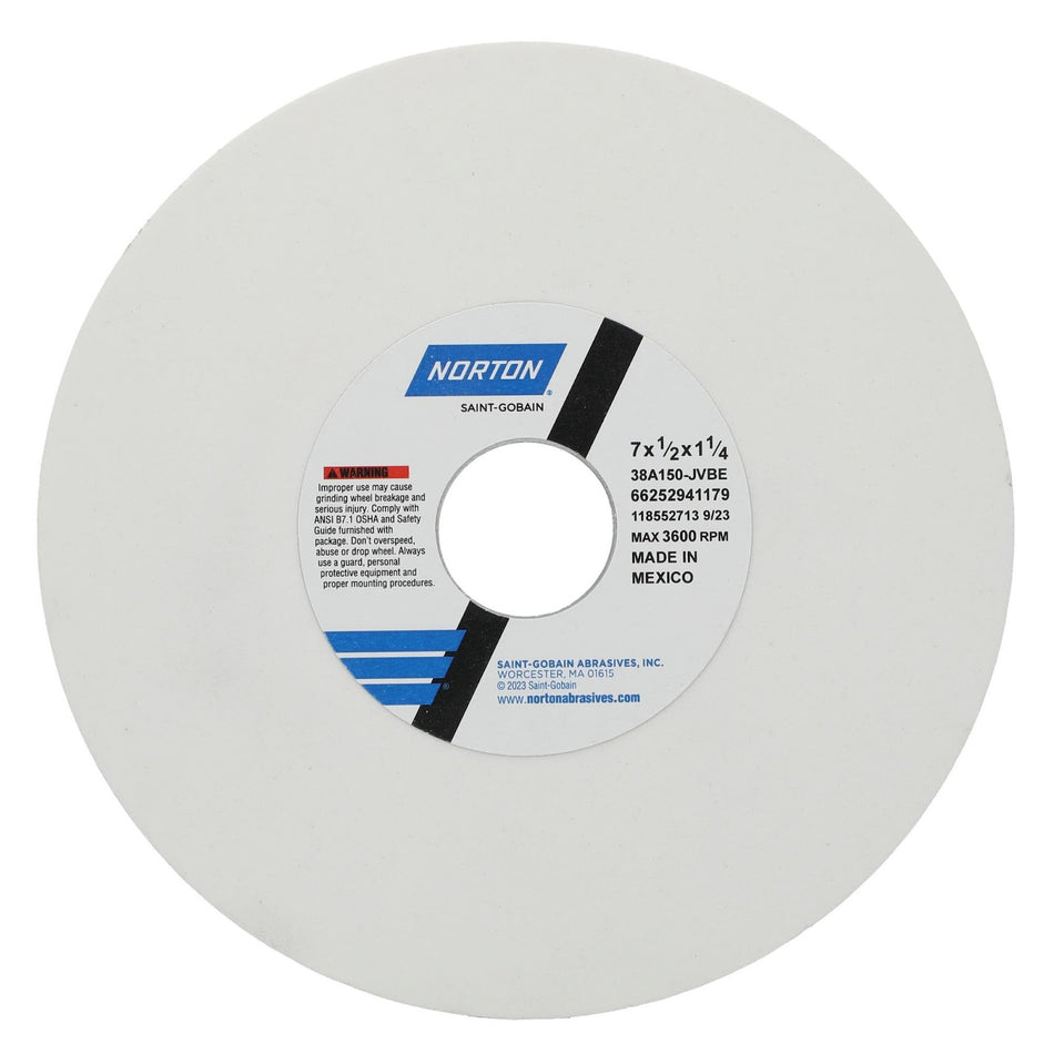 Norton 7 x 1/2 x 1-1/4 in Type 01 Toolroom Wheel 38A 150 J VBE