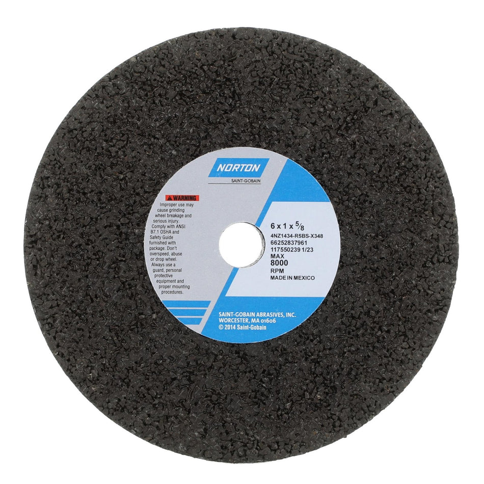 Norton 6 x 1 x 5/8 in NorZon Plus Type 01 Portable Snagging Wheel 4NZ 14 R BS