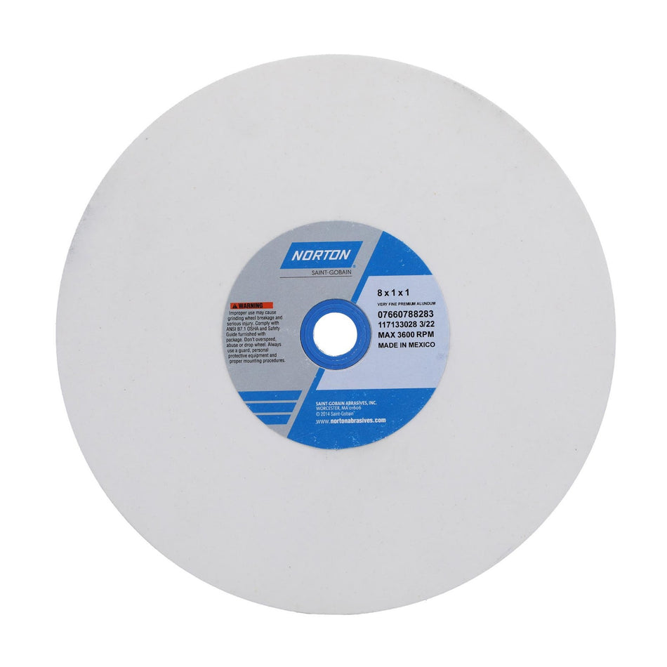 Norton 8 x 1 x 1 in Premium Bench Straight Wheel 01 38A 150 J VBE