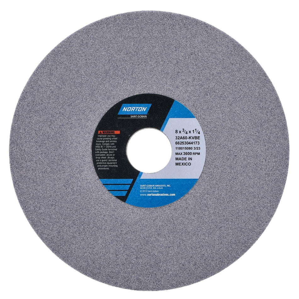 Norton 8 x 3/4 x 1-1/4 in Type 01 Toolroom Wheel 32A 60 K VBE