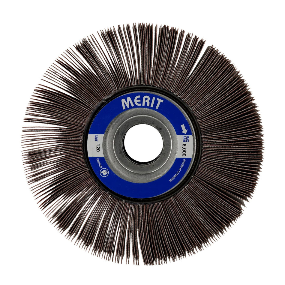 Norton 6 x 2 x 1 in High Performance Arbor Hole Flap Wheel P120 Grit ARY03 Aluminum Oxide, 5-Pack