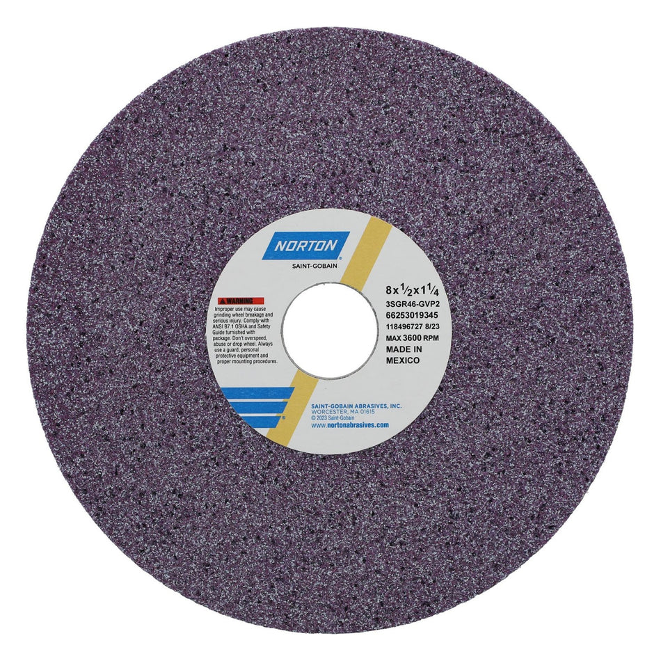 Norton 8 x 1/2 x 1-1/4 in SG Type 01 Toolroom Wheel 3SGR 46 G VP2